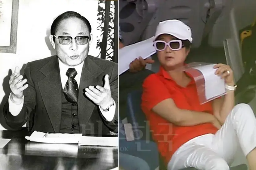 최태민 목사 생전의 모습(왼쪽)과 그의 다섯째 딸 최순실 씨. 사진=연합뉴스·한겨레 제공