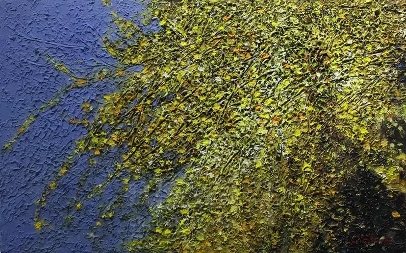 Last Spring 5(2016), 53.0x40.9cm, mixed media on canvas.