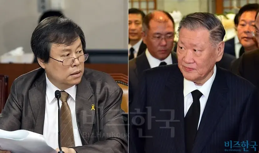 현대차그룹에 대한 검증은 도종환 의원(왼쪽)이 나설 예정이다. 정몽구 회장은 고령을 이유로 내심 칼날 검증을 피해갈 것으로 기대하고 있다고. 사진=비즈한국DB