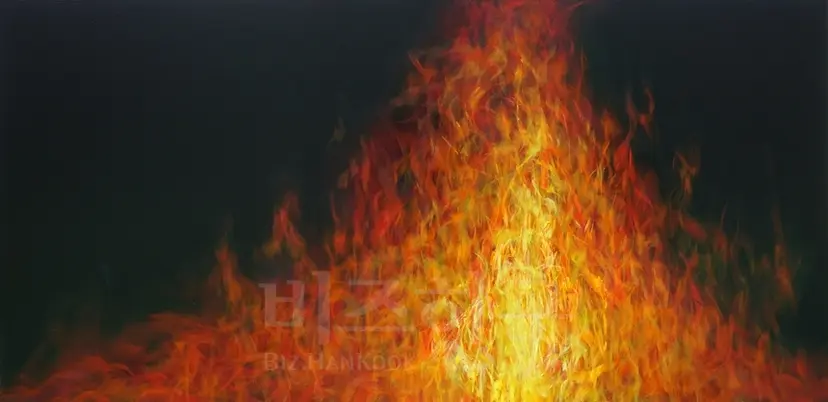Fire-Motion(2016), 162.2X80cm, Oil on canvas.