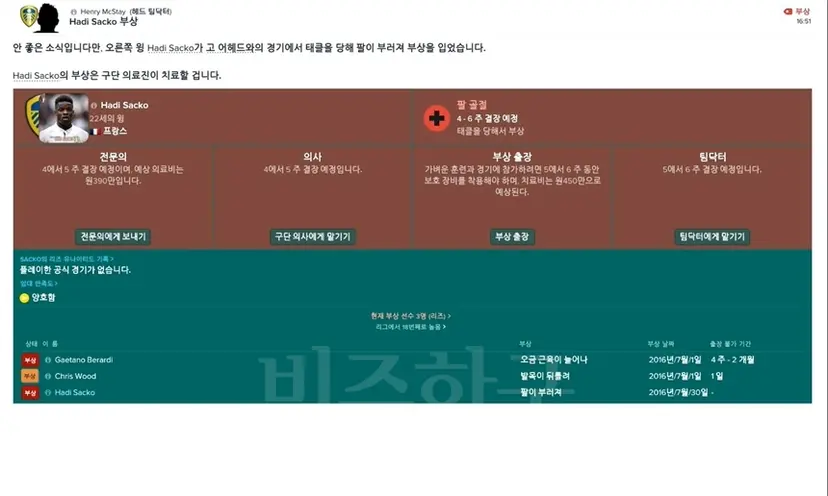 챔피언십 개막전을 앞두고 4~5주 부상을 입은 하디 사코.