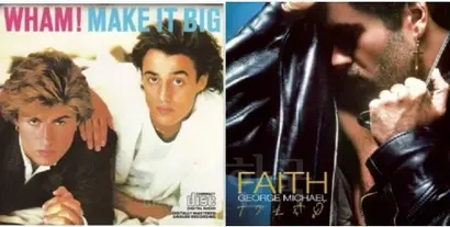 조지 마이클의 왬 시절 앨범 ‘Make It Big’과 최대 히트 솔로 앨범  ‘Faith’ 표지.
