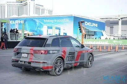 엔비디아의 PX-2를 이용한 아우디 자율주행 차량. 실제 차량에 카메라와 컴퓨터만 달아 자율주행을 구현했다. 사진=최호섭 제공