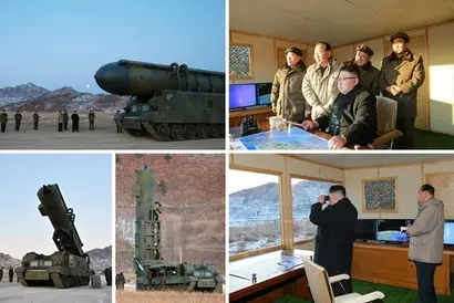 무궁화 2호는 무한궤도 차량에서 발사됐다. 사진=조선중앙통신 KCNA