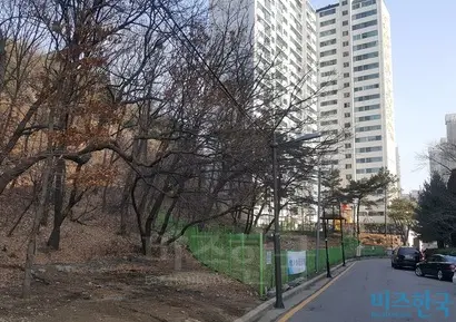 MPK그룹 신사옥이 들어설 부지는 매봉산과 연접해 있다. 인근 주민들은 매봉산(도곡근린공원)의 자연이 훼손될 것을 염려하고 있다.