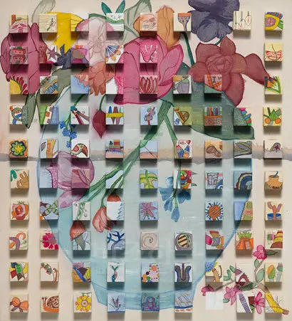 꽃병82: 65x55cm, 장지에 채색, 2013년