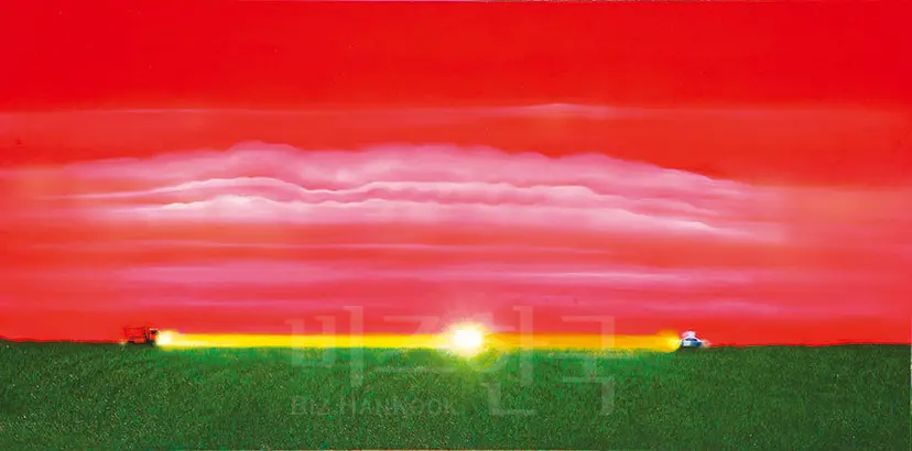좌빛 우빛: 97x193cm, 캔버스에 오일, 2008년.