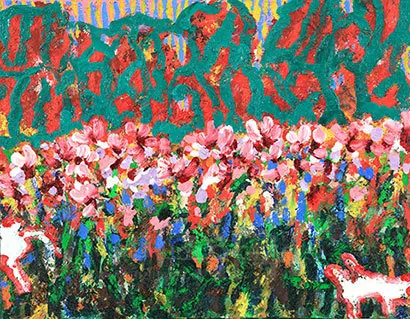 꽃밭2 2017: 40.9x31.8cm, 캔버스에 유화, 2017년