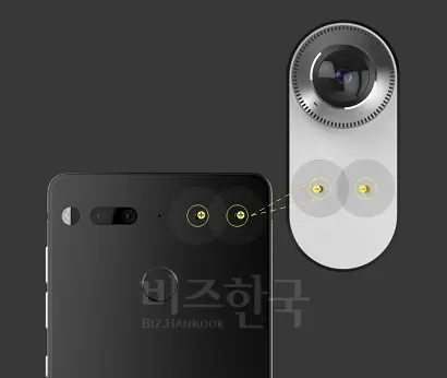 자석 방식의 모듈형 설계는 스마트폰의 외관을 전혀 해치지 않는다는 점에서 LG G5와 차별화된다. 사진=에센셜 제공
