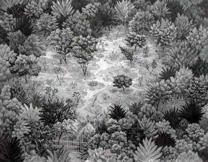 아빠의 정원 그리고 여름 2: 116.8x91cm, 종이에 연필, 2016년