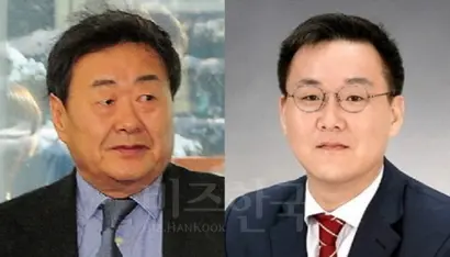 DB그룹 김준기 전 회장(왼쪽)과 외아들 김남호 부사장. 사진=비즈한국 DB·DB그룹
