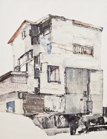 Memories of Space, Rumination of Reminiscence 0408: 53x65cm 캔버스에 아크릴과 수묵채색 2017