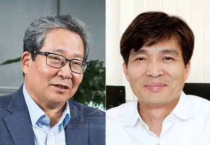 최양하 한샘 회장(왼쪽)과 김화응 현대리바트 대표이사. 사진=최준필 기자·현대리바트