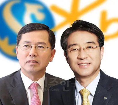 임영진 신한카드 사장(왼쪽)과 이동철 KB국민카드 사장. 사진=각 사