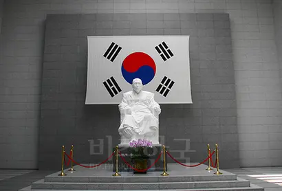 백범 김구 기념관 내부의 김구 상. 사진=구완회 제공
