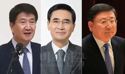 2018년 상반기 시총 30대 기업 고액연봉자들 1~5위엔 거액의 퇴직금을 받은 전문경영인들이 3명이나 있었다. 왼쪽부터 김창수 삼성생명 전 대표, 안민수 삼성화재 전 대표, 이형근 기아자동차 전 부회장. 사진=연합뉴스·삼성화재