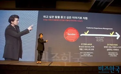 최소현 퍼셉션 대표는 잘 정리된 발표 자료와 함께 시종일관 유려한 스피치로 좌중을 사로잡았다. 사진=이종현 기자