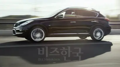 신형 QX50(위)와 구형 QX50. 구형은 후륜구동 베이스로 후드가 길고 실내공간이 짧았으나, 신형은 전륜구동 베이스로 후드가 짧고 실내공간이 넓어졌다. 사진=한국닛산