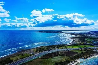 제주 바다, 유채꽃밭, 성산일출봉과 함께라면 순식간에 8km의 힐링 코스가 마무리된다. 사진=최준필 기자
