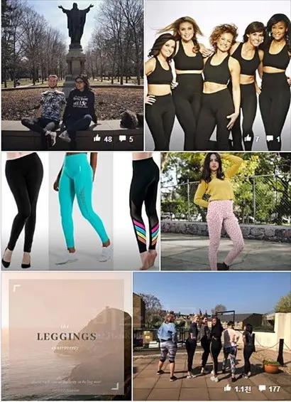 얼마 전 미국에서 ‘레깅스 논쟁’이 있었다. 페이스북에서 ‘#leggingsdayND’로 검색된 사진들.
