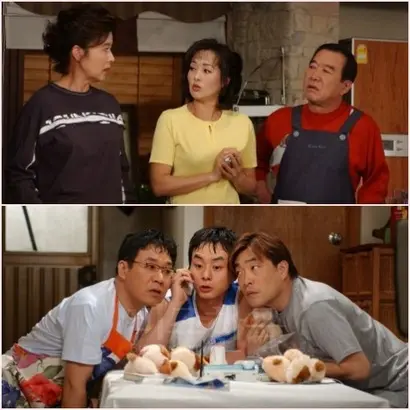 동거와 불륜이 판을 치는 가운데 분위기가 너무 무겁게만 가지 않은 역할을 톡톡히 한 트리오들이 있었으니 바로 장수 부친 만득과 고모 진득, 장수 모친 현실 트리오와 윤택네 집 삼촌 마진과 형 광택, 친구 범수 트리오다. 특히 문영남 사단 배우로 꼽히는 윤미라의 찰지고 재미난 사투리 연기, 손현주의 어딘가 나사 한 군데 빠진 듯한 소시민 연기가 일품. 사진=드라마 캡처