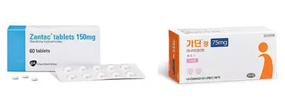 이번 판매 중지 품목에는 잔탁정, 가딘정을 비롯한 라니티딘 사용 완제의약품 269개 품목이 지정됐다. 사진=각 제조사 홈페이지