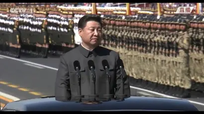 시진핑 주석은 지난 2013년 9월 3일 전승절 열병식을 시작으로 두 차례의 관함식, 세 차례의 크고 작은 열병식을 진행한 바 있다 사진=중국 CCTV 캡처