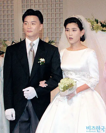 1999년 8월 이부진 사장과 임우재 전 고문의 결혼식 당시. 두 사람의 결혼은 재벌가 자녀와 평사원의 결합으로 큰 화제를 모았다. 사진=임준선 기자