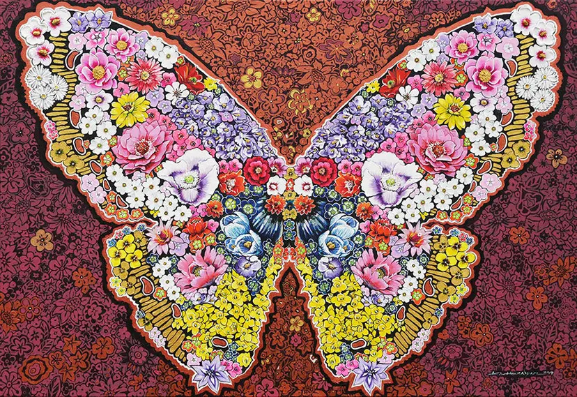 화접(花蝶) 2019 ‘같음과 다름’의 즐거움 II: 145.5x112.1cm 캔버스에 아크릴 2019