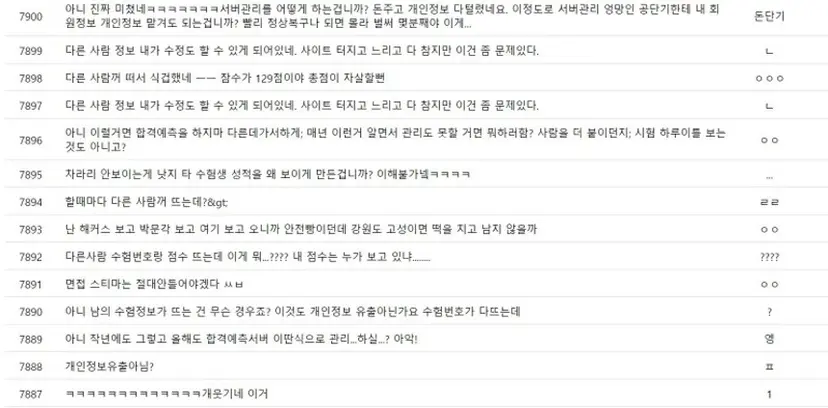 사진=공단기 합격 예측 서비스 게시판 캡처