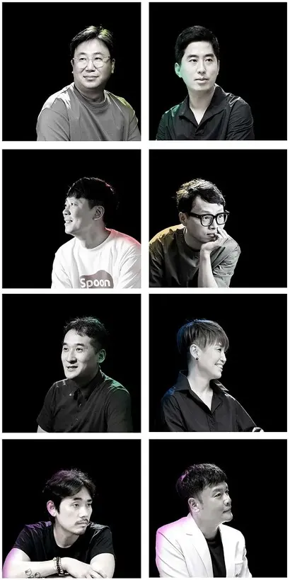 (위에서 부터 좌우 차례대로) 이창호 샘파트너스 대표, 이진수 펭TV&브랜드 스튜디오 과장, 최혁재 스푼라디오 대표, 김태원 이노션월드와이드 데이터커맨드센터 국장, 김도훈 아르스 프락시아 대표, 황정선 이미지공작소 대표, 원승연 SM C&C 콘텐츠기획본부장, 황태윤 휴베이스 전무. 사진 브랜드비즈 컨퍼런스 사무국 제공