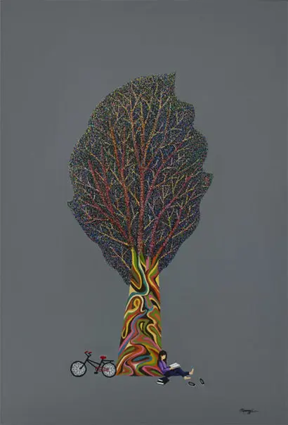 休(휴): 80.3×116.7cm Acrylic on canvas 2018