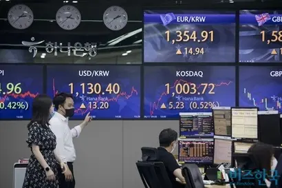 상반기 투자자들의 관심에서 멀어졌던 제약·바이오주가 하반기 달아오를 수 있을지 관심이 쏠린다. 지난 6월 17일 하나은행 딜링룸 사진으로 기사의 특정 내용과 관련없다. 사진=이종현 기자