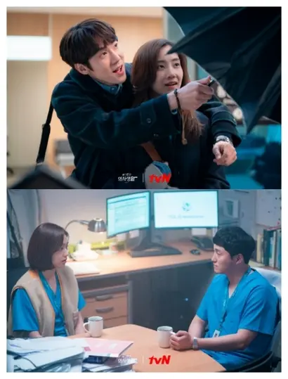 율제그룹 회장 아들인 안정원은 평생 그의 형제자매들처럼 천주교 사제가 되는 것이 꿈이었으나 자신을 짝사랑하던 레지던트 장겨울(신현빈)에 대한 사랑을 깨닫고 신부가 되는 것을 포기한다. 이혼남인 양석형에게도 레지던트 추민하(안은진)의 적극적인 대시가 이어지는 중이다. 40대에도 20대 같은 연애가 가능하다는 판타지가 뭉글뭉글 피어오른다. 사진=tvN 제공