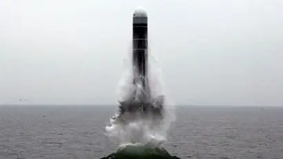 북극성-3 SLBM. 사진=KCNA