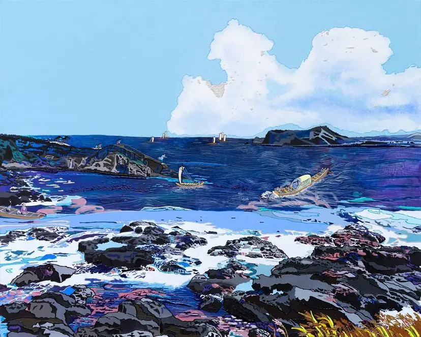 유랑생활(流浪生活)1: 90.9×72.7cm Mixed media on canvas 2019