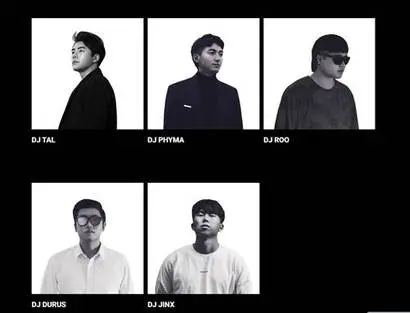 진엔터테인먼트의 케이팝 DJ 겸 프로듀서 5인. 사진=JIN ENTERTAINMENT