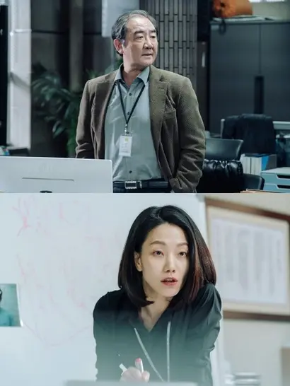 구멍 없이 출중한 연기를 보이는 출연진이 빼곡한 가운데, 현수의 유죄에 의기투합하는 베테랑 형사를 연기하는 김홍파와 검사 역의 김신록이 돋보인다. 넷플릭스 ‘지옥’으로 시청자들에게 눈도장을 단단히 찍은 김신록이 이번에도 한 방을 보일지 기대된다. 사진=쿠팡플레이 제공