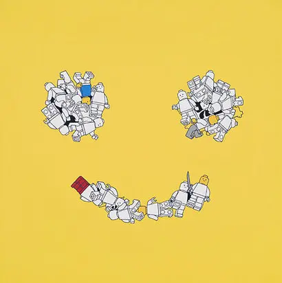 face: 60×60cm Acrylic on canvas 2021
