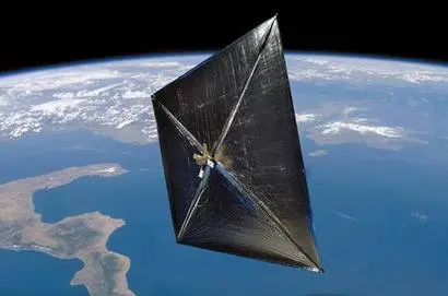 광압으로 돛을 밀어서 탐사선을 움직이게 하는 아이디어를 실험한 라이트세일(Lightsail) 탐사선. 사진=NASA/Wikimedia commons