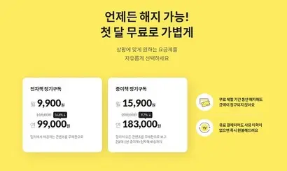 밀리의 서재 주 수입원은 고객이 매년·매월 내는 구독료다. 매년 매출이 늘었지만 수익성은 크게 악화했다. 사진=밀리의 서재 홈페이지