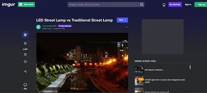 외국 이미지 사이트에 올라온 우이천 조명 비교 사진. 사진=imgur