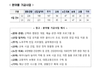 지방소멸대응기금 투자계획 제출 현황. 사진=행정안전부 제공