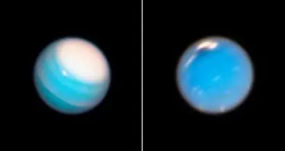 허블 우주 망원경으로 촬영한 천왕성과 해왕성의 모습. 사진=NASA, ESA, A. Simon(NASA Goddard Space Flight Center), and M.H. Wong and A. Hsu(University of California, Berkeley)