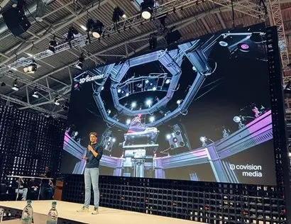 스타트업 피치 세션에 참여한 코비전미디어 CEO 프란츠 침벤(Franz Tschimben). 사진=코비전미디어 링크드인
