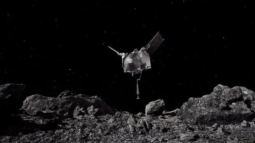 오시리스-렉스 탐사선이 소행성 베누를 탐사하는 모습. 사진=NASA