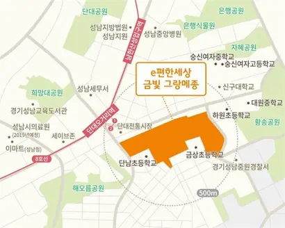 e편한세상 금빛 그랑메종 위치. 자료=디엘이앤씨