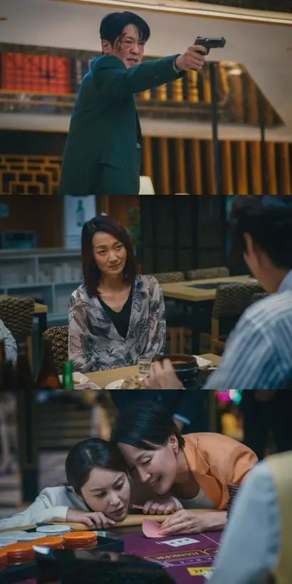 이름 붙인 캐릭터만 170명가량 등장하는 ‘카지노’. ‘오징어게임’의 커플(?)로 세계에 존재감을 새긴 허성태와 김주령은 제법 비중 있는 인물로 등장한다. 손은서, 이해우, 임형준, 송영규 등 주요 배역을 맡은 배우 외에도 오달수, 이혜영, 이문식, 허동원, 이규형, 진선규, 류현경, 최무성, 이재용, 김영옥 등 내로라하는 배우들이 짧은 롤 또는 특별출연으로 얼굴을 비춘다. 사진=월트디즈니컴퍼니 코리아 제공