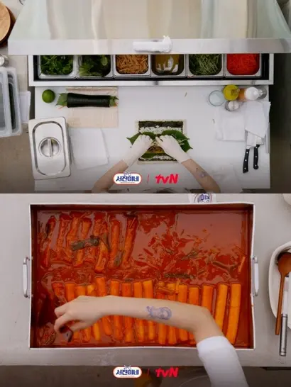 시작은 김밥, 떡볶이, 라면, 핫도그 정도였으나 장사를 할수록 메뉴는 늘어난다. 필승 아이템인 양념치킨부터 ‘맵부심’ 강한 멕시코인을 겨냥한 불라면, 분식 간의 조화를 꾀한 콤보 세트, 그리고 분식을 넘은 밥 메뉴까지. ‘본방 사수’ 한다면 치킨 등 야식을 미리 준비하고 시청하는 것이 좋다. 사진=tvN 제공