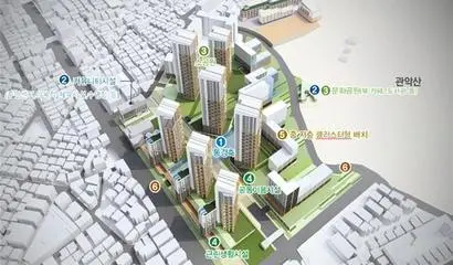 신통기획 1차로 선정된 시흥4동 810번지 일대는 낡은 주택과 빌라가 밀집했다. 아래는 신속통합기획안 종합구상도. 사진=강은경 기자